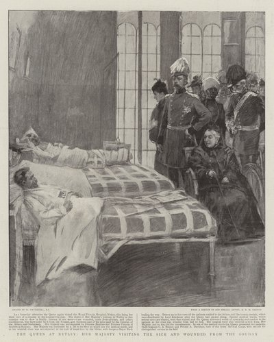 La Reina en Netley, Su Majestad visitando a los Enfermos y Heridos del Sudán de William Hatherell
