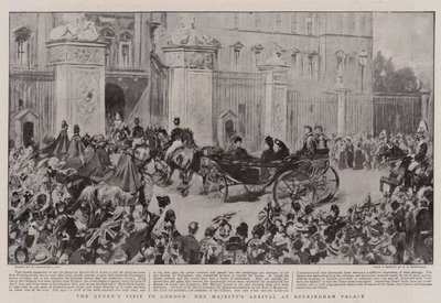 La visita de la Reina a Londres, la llegada de Su Majestad al Palacio de Buckingham de William Hatherell