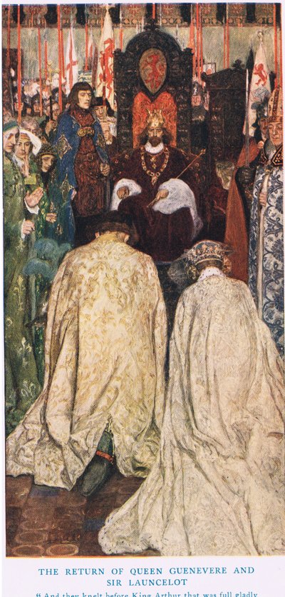 El Regreso de la Reina Ginebra y Sir Lancelot, ilustración de 
