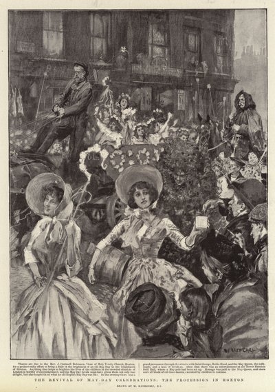 El Renacimiento de las Celebraciones del Primero de Mayo, la Procesión en Hoxton de William Hatherell
