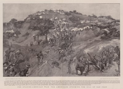 La guerra hispanoamericana, los estadounidenses asaltando la colina de San Juan de William Hatherell