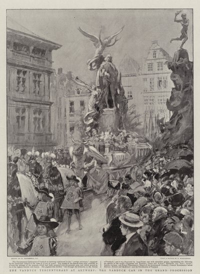 El Tricentenario de Vandyck en Amberes, el Carro de Vandyck en la Gran Procesión de William Hatherell
