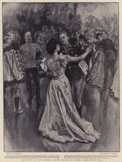 La visita del Príncipe Heredero Alemán a Viena, el baile de estado de William Hatherell