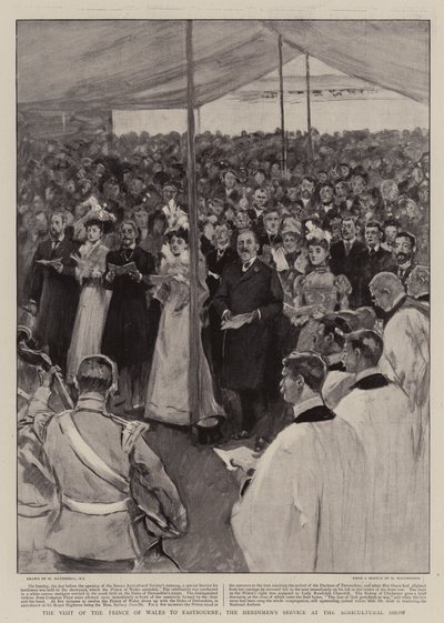 La visita del Príncipe de Gales a Eastbourne, el servicio de los pastores en la feria agrícola de William Hatherell