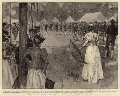 La guerra, un domingo en el campamento en Tampa, inspeccionando la guardia de William Hatherell