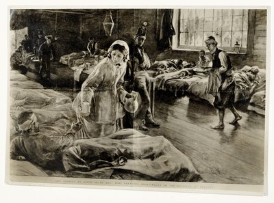 La heroína de hace cincuenta años: Miss Florence Nightingale en el hospital de Scutari, pub. en The Graphic, 19 de noviembre de 1904 de William Hatherell