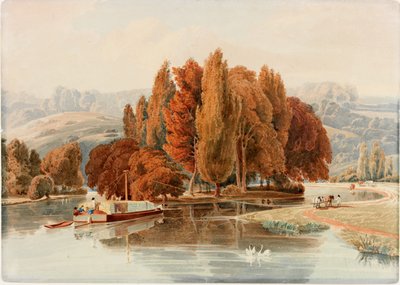 Una isla en el Támesis cerca de Park Place, Oxfordshire de William Havell