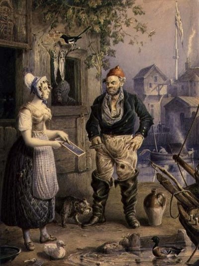 Un Pescador y una Doncella, c.1830 de William Heath
