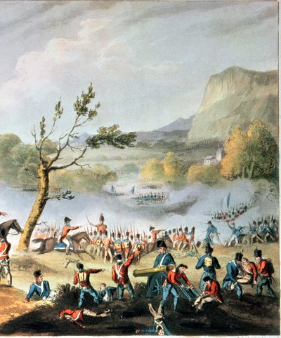 Batalla de Maida, 4 de julio de 1806, grabado por Thomas Sutherland (detalle) de William Heath