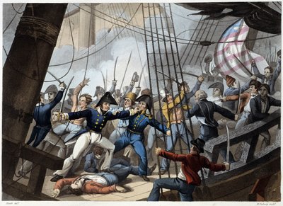 Colisión del barco americano Chesapeake de William Heath