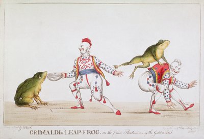 El Salto de Rana de Grimaldi en la Pantomima Cómica del Pez Dorado, 1812 de William Heath