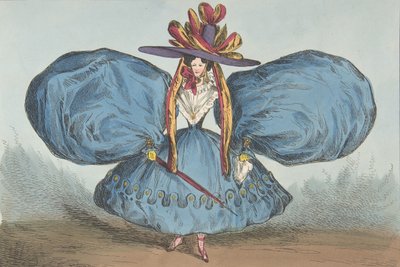 Modernidades extrañas, Placa 1: Las mangas curiosamente cortadas, Ay, ahí está..., 30 de junio de 1829 de William Heath