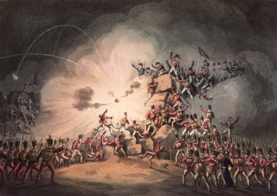 Asalto a Ciudad Rodrigo, 19 de enero de 1813, aguafuerte por Thomas Sutherland (c.1785) (aguafuerte) de William Heath