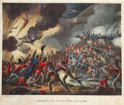 Asalto de San Sebastián 31 de agosto de 1811, aguafuerte por J.C. Stadler, pub. por Tegg, abril 1818 de William Heath