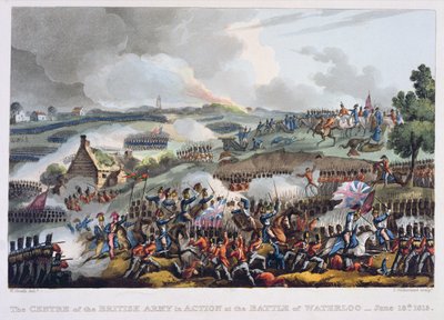 El centro del ejército británico en acción en la Batalla de Waterloo, 18 de junio de 1815, de 