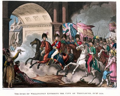 El Duque de Wellington (1769-1852) entrando en la ciudad de Toulouse en 1814, ilustración para un poema narrativo del Dr. Syntax, publicado en 1818 de William Heath
