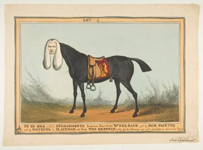 A la venta con todos sus compromisos-El famoso caballo de carreras Woolsack, 29 de junio de 1829 de William Heath
