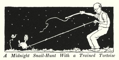 Una Caza de Caracoles a Medianoche con una Tortuga Entrenada de William Heath Robinson