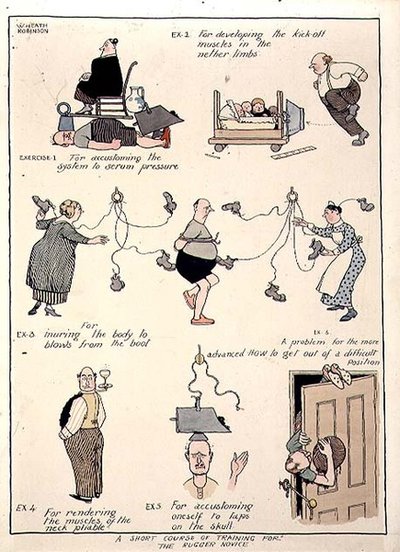 Un curso corto de entrenamiento para el novato de rugby de William Heath Robinson