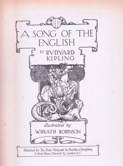 Una canción de la página del título inglés (San Jorge y el Dragón) de William Heath Robinson