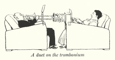Un dúo en el trombonio de William Heath Robinson