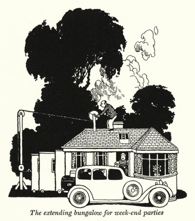 Un bungalow extensible para fiestas de fin de semana de William Heath Robinson