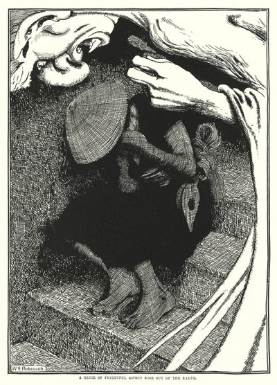 Un genio de aspecto espantoso surgió de la tierra de William Heath Robinson