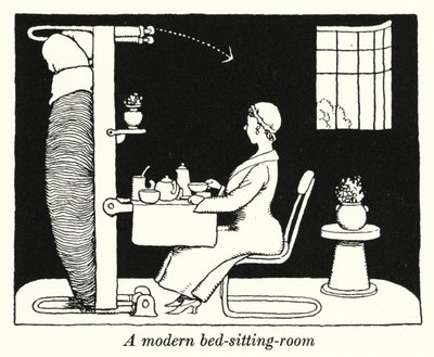 Una habitación moderna de William Heath Robinson