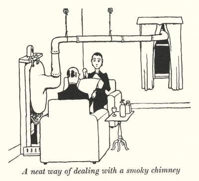 Una forma ordenada de lidiar con una chimenea humeante de William Heath Robinson
