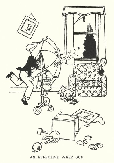 Un arma efectiva contra avispas de William Heath Robinson
