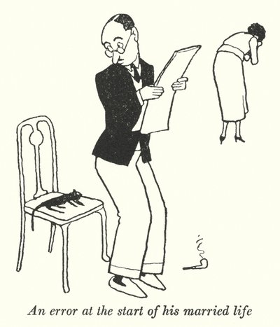 Un error al comienzo de su vida matrimonial (litografía) de William Heath Robinson