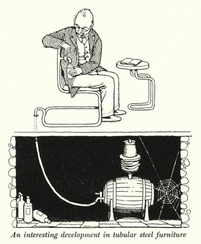 Un desarrollo interesante en muebles de acero tubular de William Heath Robinson
