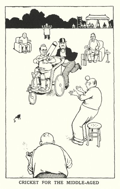 Críquet para la mediana edad de William Heath Robinson