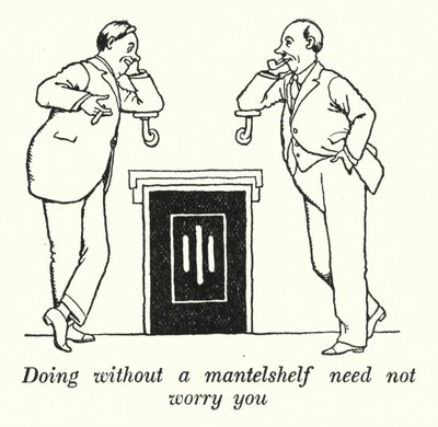 No preocuparse por no tener repisa de chimenea de William Heath Robinson