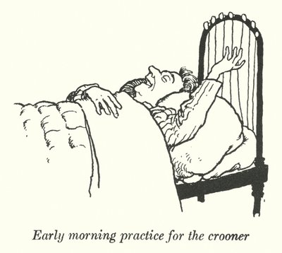 Práctica matutina temprana para el cantante (litografía) de William Heath Robinson