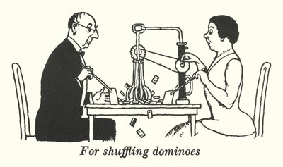 Para barajar dominós de William Heath Robinson