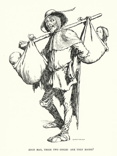 Buen hombre, ¿estas dos chicas son doncellas? de William Heath Robinson