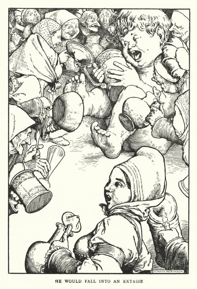 Caería en un éxtasis (litografía) de William Heath Robinson