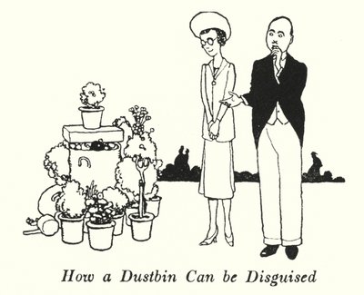 Cómo se puede disfrazar un cubo de basura (litografía) de William Heath Robinson