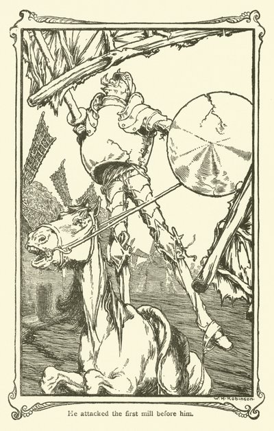 Ilustración para Don Quijote de William Heath Robinson