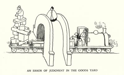 Ilustración para Railway Ribaldry de W Heath Robinson de William Heath Robinson