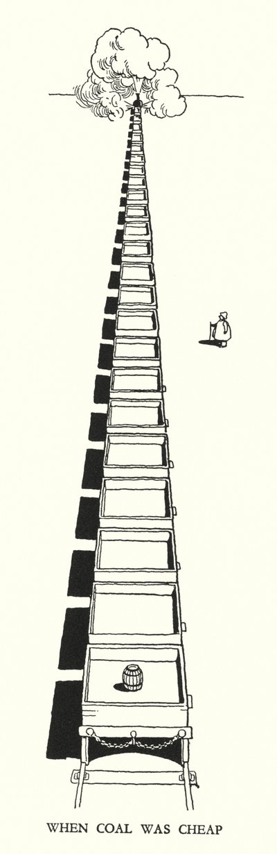 Ilustración para Railway Ribaldry de W Heath Robinson de William Heath Robinson