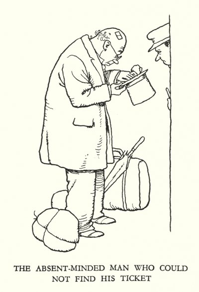 Ilustración para Railway Ribaldry de W Heath Robinson de William Heath Robinson