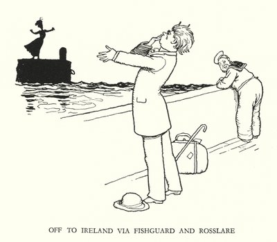 Ilustración para Railway Ribaldry de W Heath Robinson de William Heath Robinson