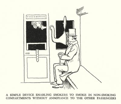 Ilustración para Railway Ribaldry de W Heath Robinson de William Heath Robinson