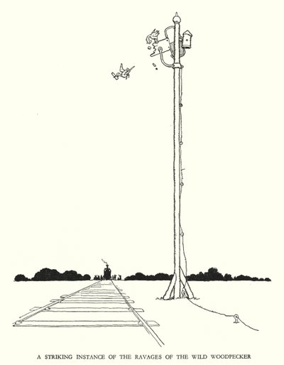 Ilustración para Railway Ribaldry de W Heath Robinson de William Heath Robinson