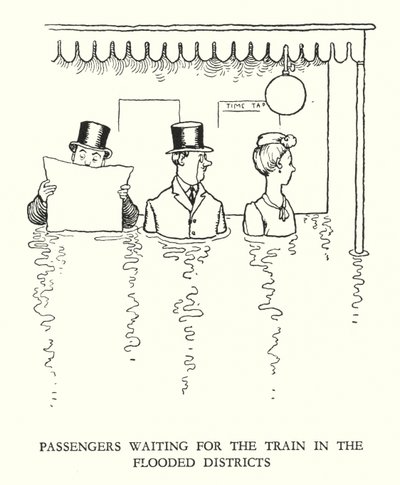 Ilustración para Railway Ribaldry de W Heath Robinson de William Heath Robinson