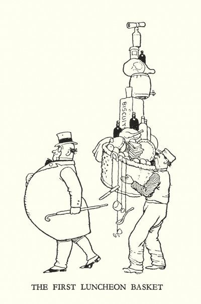 Ilustración para Railway Ribaldry de W Heath Robinson de William Heath Robinson