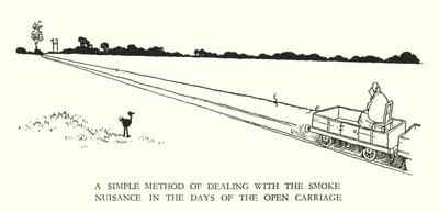 Ilustración para Railway Ribaldry de W Heath Robinson de William Heath Robinson