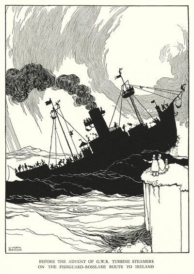 Ilustración para Railway Ribaldry de William Heath Robinson